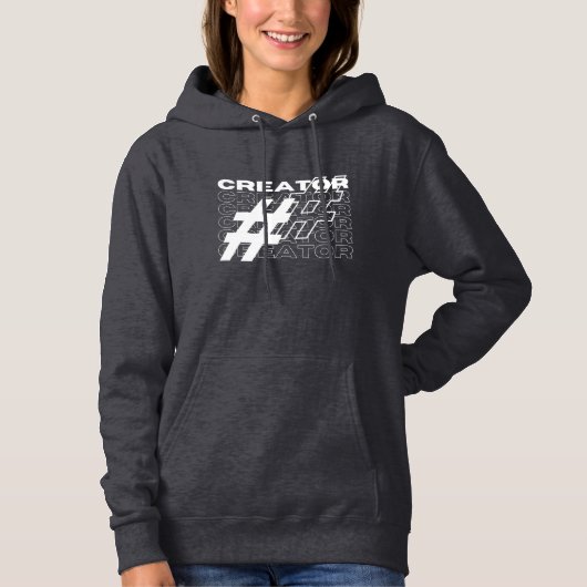Creator Hashtag Typografie Hoodie (Vorderseite)