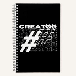 Creator Hashtag Typografie Notizblock