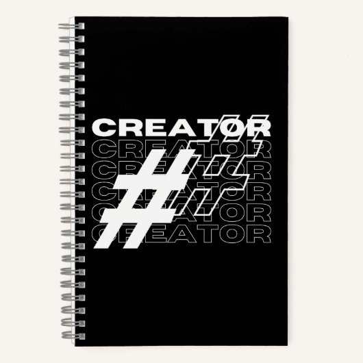 Creator Hashtag Typografie Notizblock (Vorderseite)