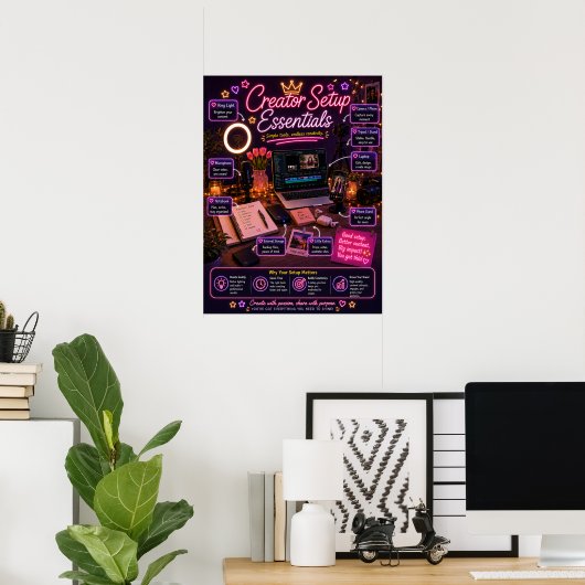 Creator Setup Essentials Neon Poster | (Heimbüro)