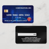 Credit Card | Blue Digital Background Visitenkarte (Vorne/Hinten)