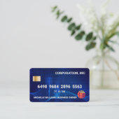 Credit Card | Blue Digital Background Visitenkarte (Stehend Vorderseite)