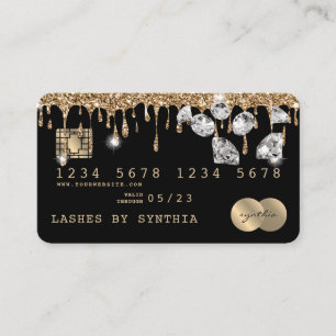 Credit Card Styled Dripping Gold Diamonds Visitenkarte
