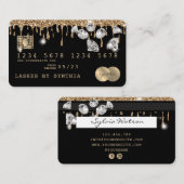 Credit Card Styled Dripping Gold Diamonds Visitenkarte (Vorne/Hinten)