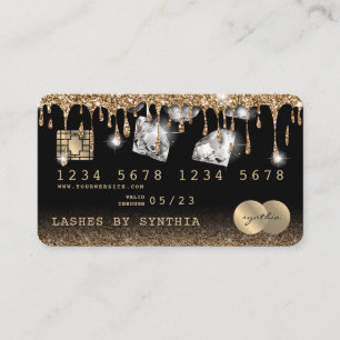 Credit Card Styled Dripping Gold Diamonds Visitenkarte