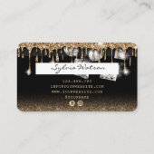 Credit Card Styled Dripping Gold Diamonds Visitenkarte (Rückseite)