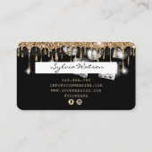 Credit Card Styled Dripping Gold Diamonds Visitenkarte (Rückseite)