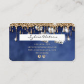 Credit Card Styled Dripping Gold Diamonds Visitenkarte (Rückseite)