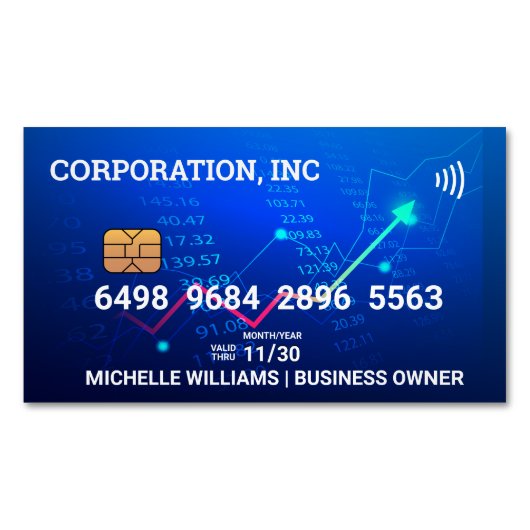 Credit | Debit Card | Financials | Stock Charts Magnetische Visitenkarte (Vorderseite)