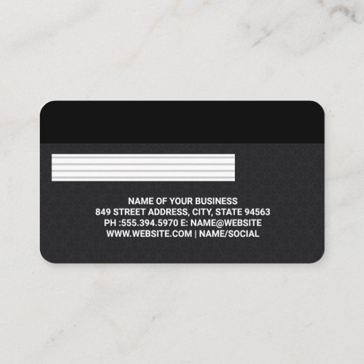 Credit | Debit Card | Metallic | Damask Pattern Visitenkarte (Rückseite)