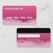 Credit | Debit Card | Pink Wave Visitenkarte (Vorne/Hinten)