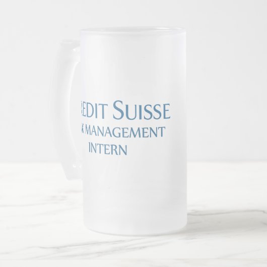 Credit Suisse Risk Management Intern Mattglas Bierglas (Vorderseite Links)