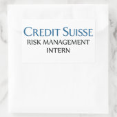 Credit Suisse Risk Management Intern Rechteckiger Aufkleber (Tasche)