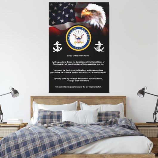 Credo der United Staaten Navy SAILORS Leinwanddruck (Insitu (Schlafzimmer))