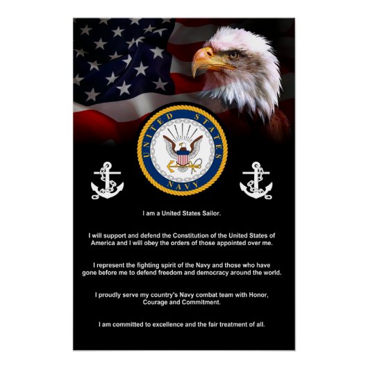Credo der United Staaten Navy SAILORS Poster (Vorderseite)