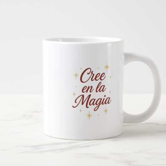 Cree en la Magia ✨ | Elegant Gold Christmas Design Jumbo-Tasse (Rechts)