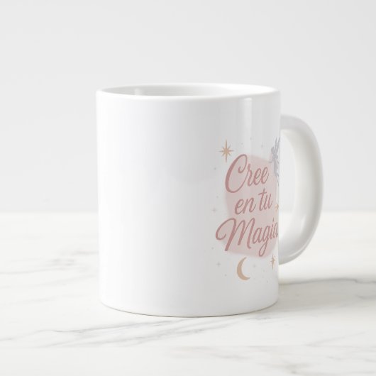 Cree en tu Magia ✨ | Pastel Gold Fairy Design Jumbo-Tasse (Vorderseite Rechts)
