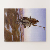 Cree Indian Charles M Russell Native American Art Puzzle (Horizontal)