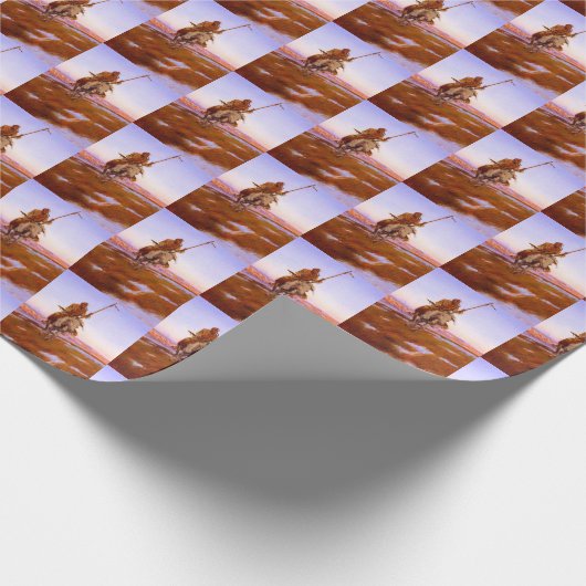 Cree Indian Native American Art Charles M Russell Geschenkpapier (Ecke)