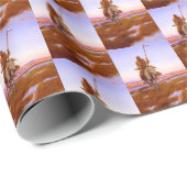 Cree Indian Native American Art Charles M Russell Geschenkpapier (Rolleneckpunkt)