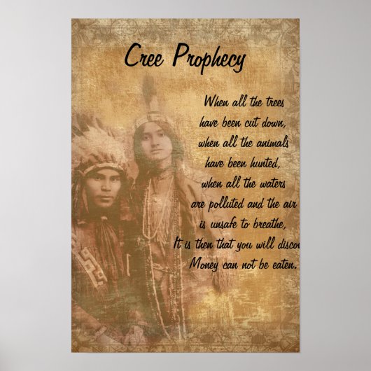 Cree Prophy Native Amerikanische Ureinwohner Paar Poster (Vorne)