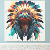 Cree Traditionen wiederbelebt in unserem Herzen Leinwanddruck (Insitu (Holzboden))