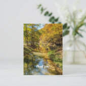 Creek Autumn Reflections Vertikal Vielen Dank Postkarte (Stehend Vorderseite)