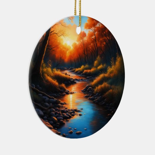 Creek Bank Sunrise Keramik Ornament (Rechts)