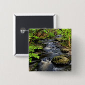 Creek fließt durch Wald Button (Vorne & Hinten)