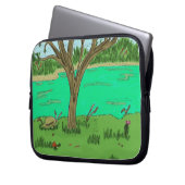 Creek mit Baumklumpensleeve Laptopschutzhülle (Vorderseite Links)