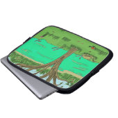Creek mit Baumklumpensleeve Laptopschutzhülle (Vorne Knopf)