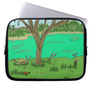 Creek mit Baumklumpensleeve Laptopschutzhülle