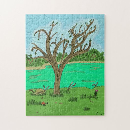 Creek mit Baumpuzzle Puzzle (Vertikal)