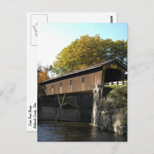 Creek Rd Bridge Ashtabula Landkreis Ohio Postkarte (Vorne/Hinten)