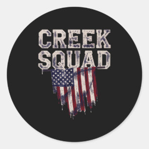 Creek Squad Patriotisch Runder Aufkleber