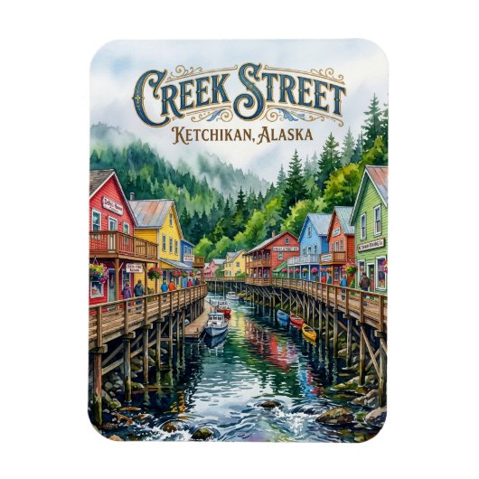 Creek Street USA wird zu Bachstraße USA Magnet (Vertikal)