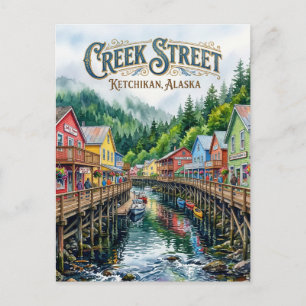 Creek Street USA wird zu Bachstraße USA Postkarte