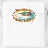 Creekrat Cartoon Fliver Boat Fun Decks Ovaler Aufkleber (Tasche)