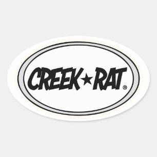 Creekrat Cartoon Studios Creek Rat Logo Decal Ovaler Aufkleber