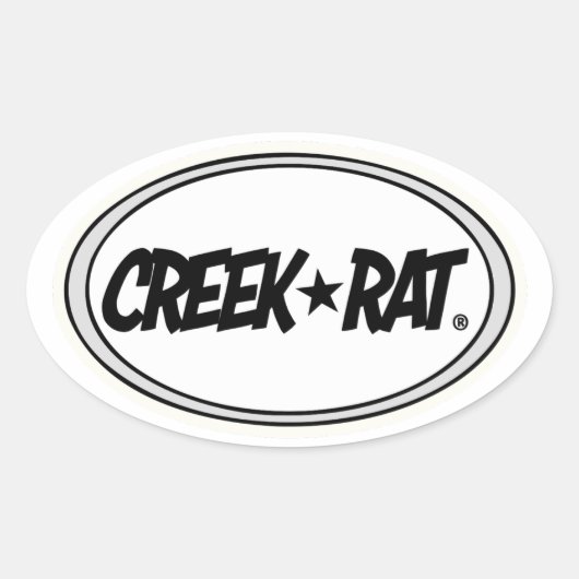 Creekrat Cartoon Studios Creek Rat Logo Decal Ovaler Aufkleber (Vorderseite)