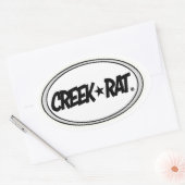Creekrat Cartoon Studios Creek Rat Logo Decal Ovaler Aufkleber (Umschlag)