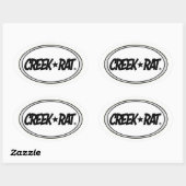 Creekrat Cartoon Studios Creek Rat Logo Decal Ovaler Aufkleber (Blatt)