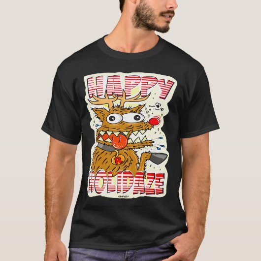 Creekrat Cartoon Studios Happy Holidaze Art T-Shirt (Vorderseite)