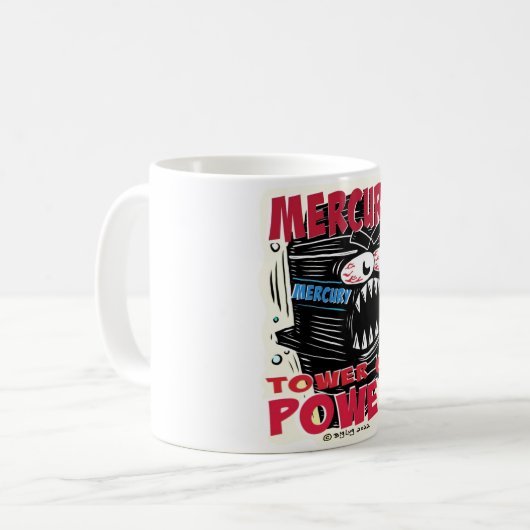 Creekrat Mercury Tower of Power Cartoon Mug Kaffeetasse (Vorderseite Links)