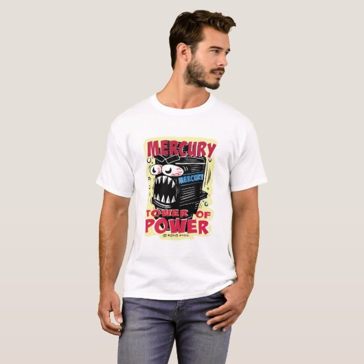 Creekrat Studios Mercury Tower of Power Cartoon T-Shirt (Vorne ganz)