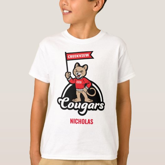 Creekview Elementary Little Cougar Mascot T-Shirt (Vorderseite)