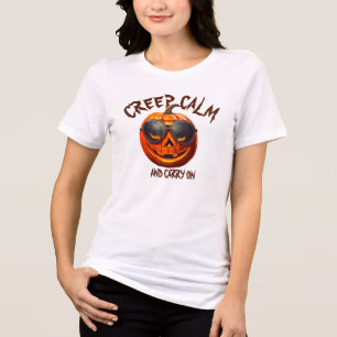 Creep Calm Halloween Pumpkin Monster-Kostüm Tri-Blend Shirt