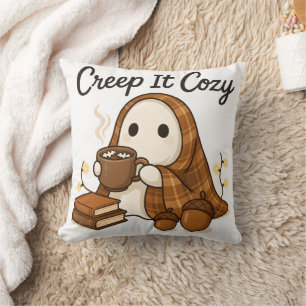 Creep It Cosy Ghost Fall Vibes Niedliche Halloween Kissen