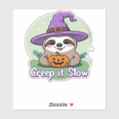 Creep It Langsam � Niedliches Halloween Sloth Shir Aufkleber (Blatt)