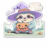 Creep It Langsam � Niedliches Sloth Halloween Shir Aufkleber (Vorderseite)